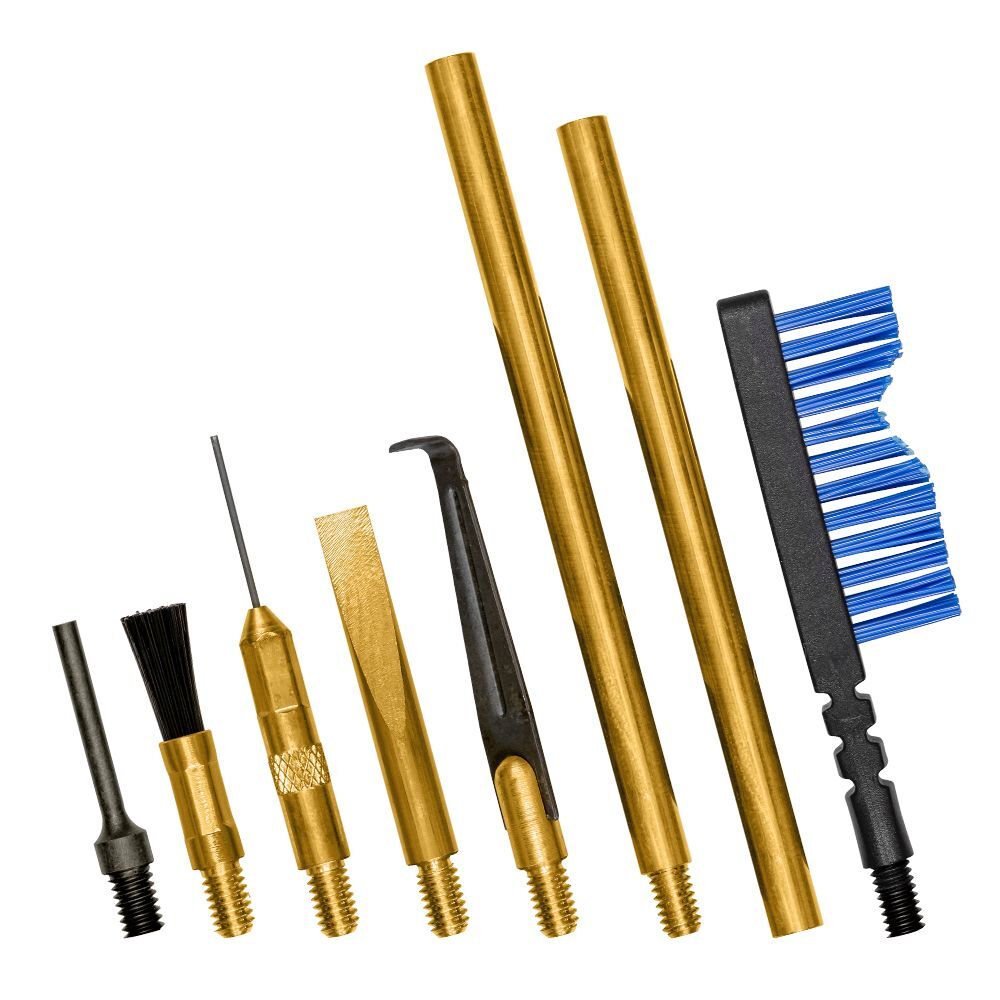 Otis Brass Scraper Tool Set MSR/AR Multi-caliber Pieces Brass Nylon Bristles