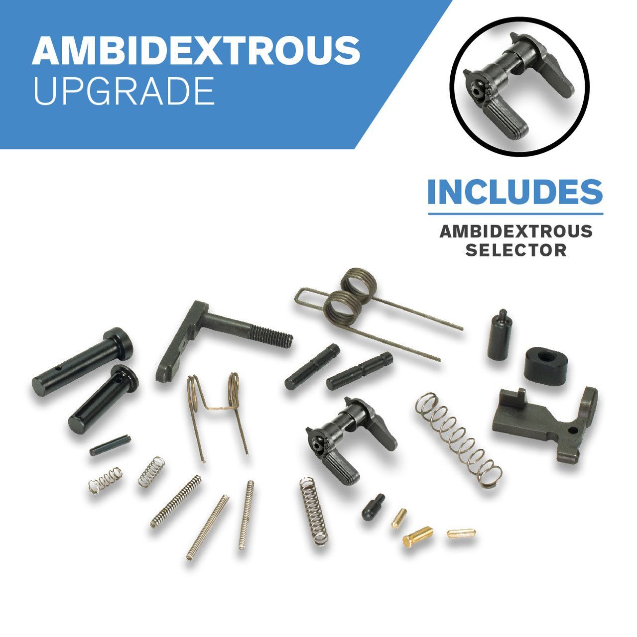 AR15 Lower Parts Kit - Assembler's Special, Ambidextrous, Phosphate - White Label Armory