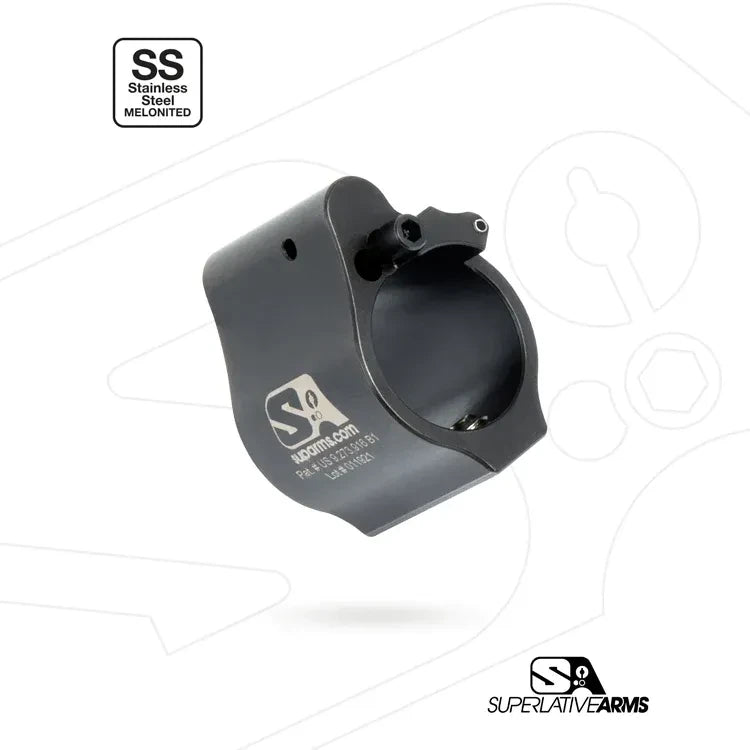 Superlative Arms .750 Adjustable Gas Block - Solid, Set Screw - Melonite Finish